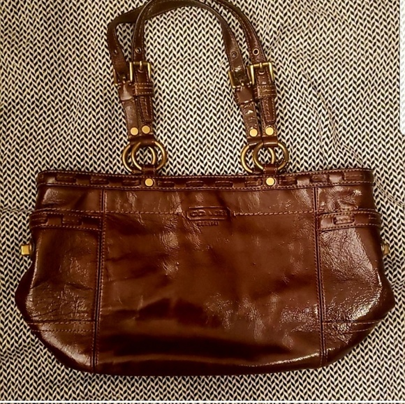 Coach Handbags - Like new-Coach Chocolate Brown-patent leather